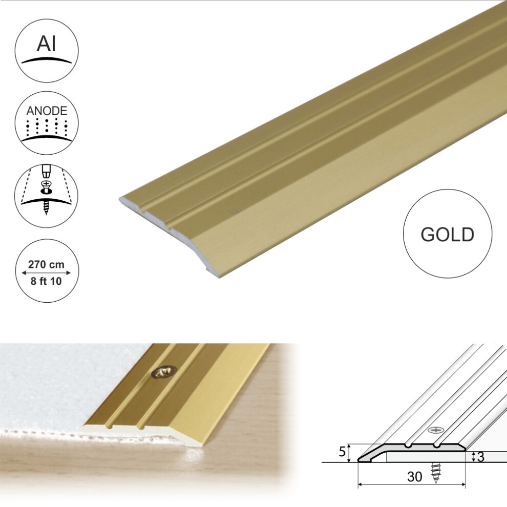 Cayrus Gold (2.7M, ) A01 30Mm Anodised Aluminium Door Threshold Ramp Profile