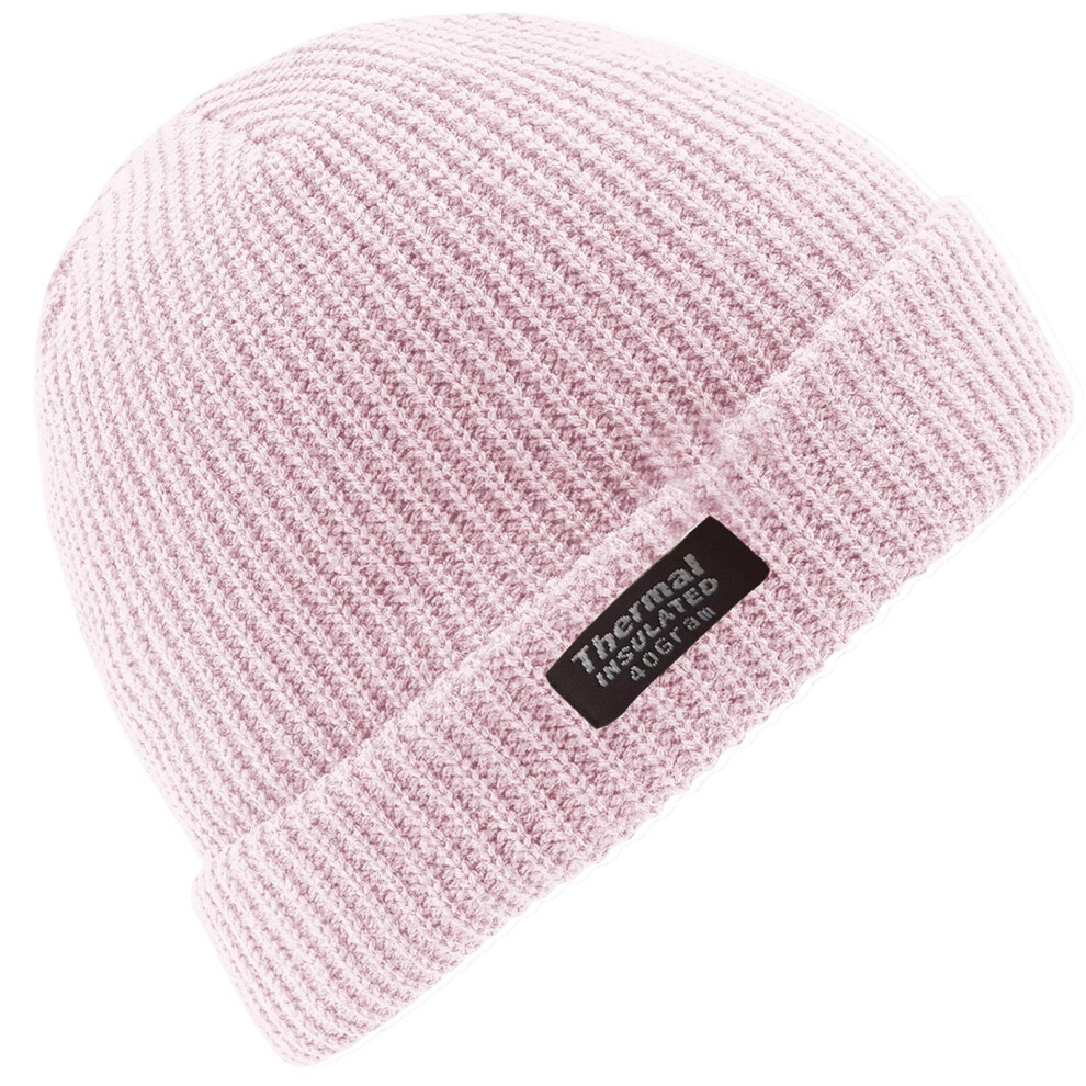 (Light Pink) Womens Thinsulate Beanie Hat Fleece Lined Woolly