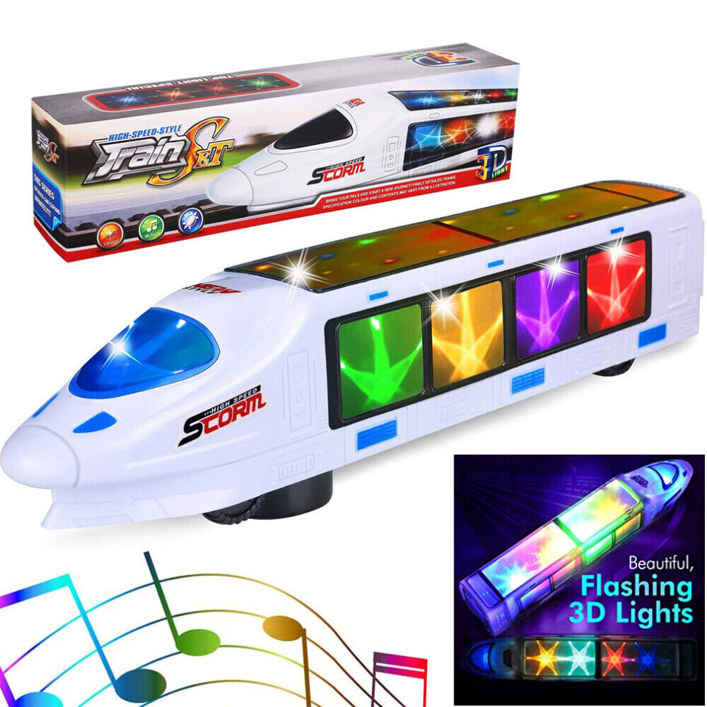 3D Lighting Electric Train Toy with Music for Kids Boys/ Girls Gifts