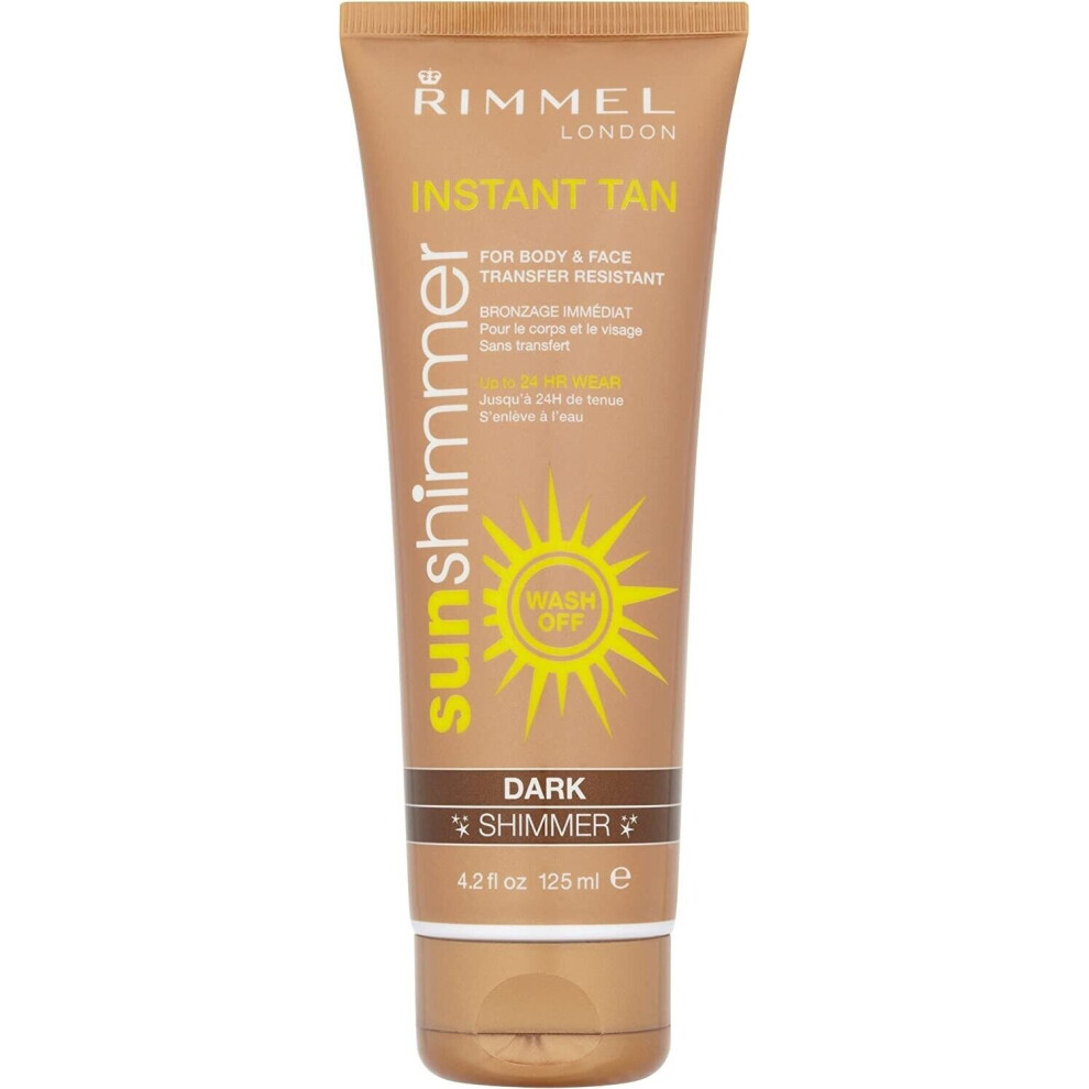 Rimmel Sunshimmer Instant Tan For Face And Body Dark Shimmer, 125ml