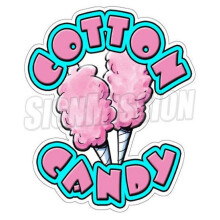 Cotton Candy Candy Concession Decals Trailer Cart Sign Stand