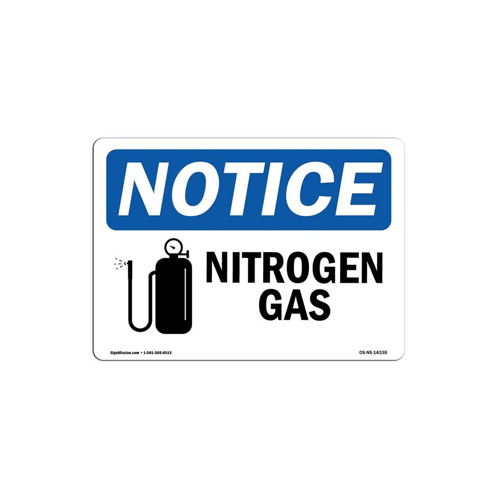 SignMission OS-NS-P-710-L-14338 OSHA Notice Sign - Nitrogen Gas-image-OPC-PB5NFRN-NEW