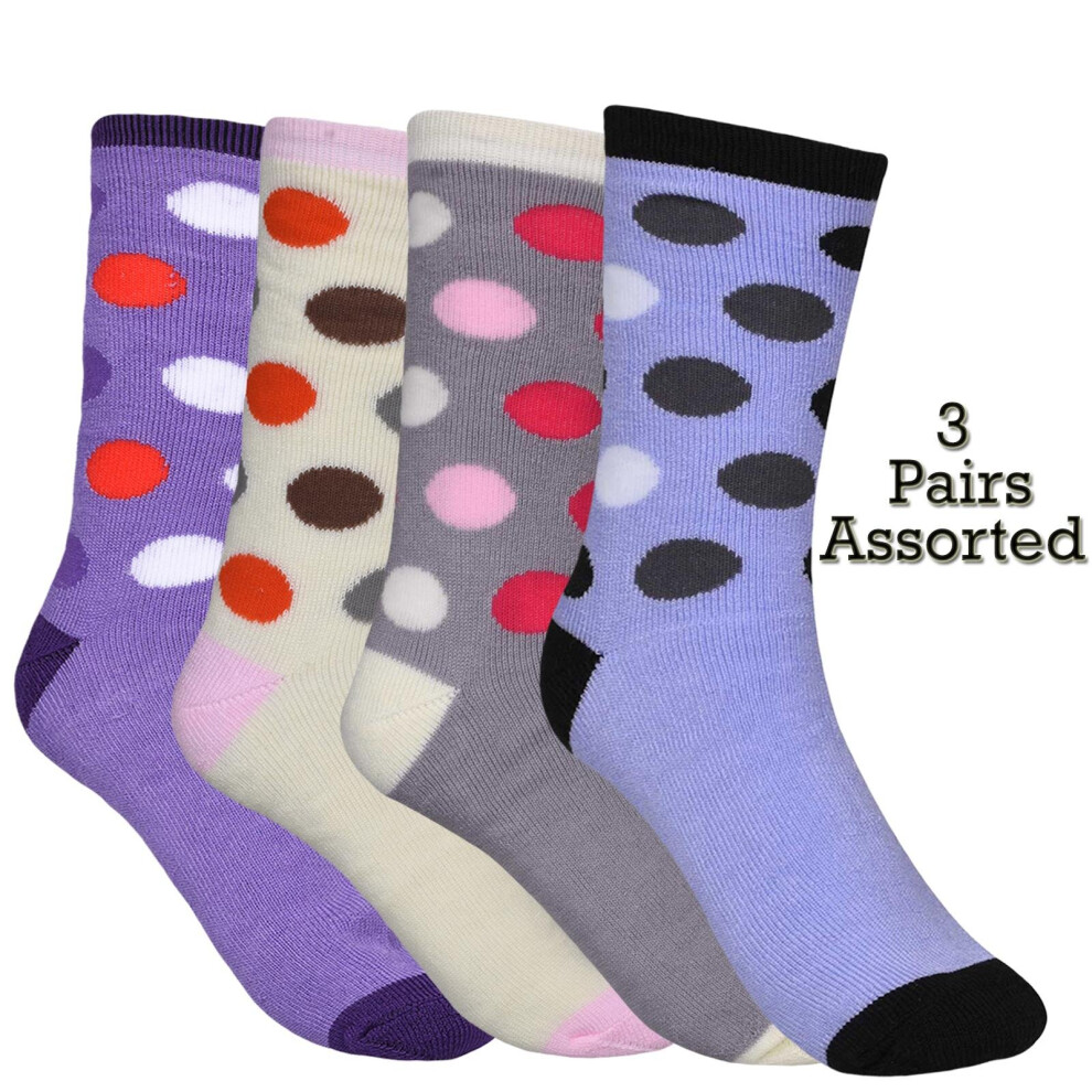 (3 Pairs Assorted - 352) 3 Pairs Women Warm Thermal Wool Blend Socks UK 4-7