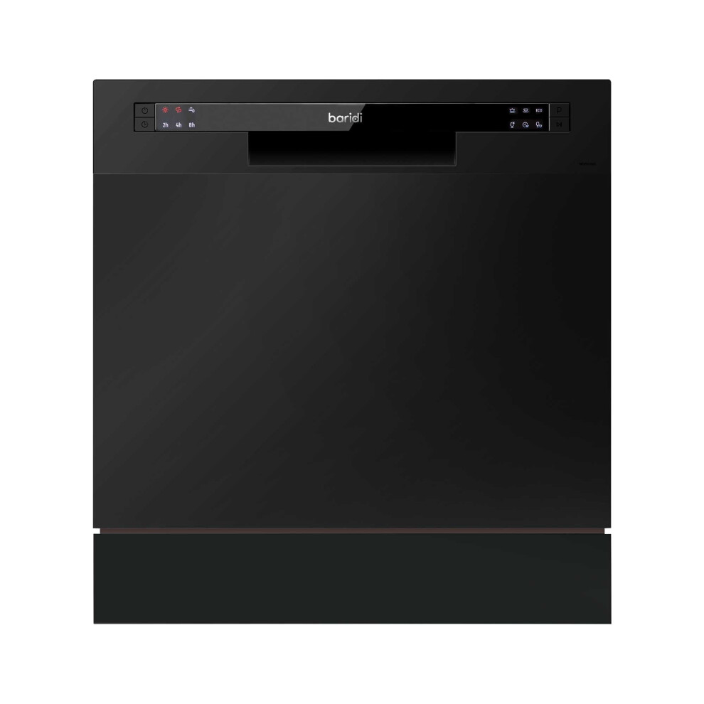 Compact Tabletop Dishwasher 8 Place Settings, 6 Programmes, Low Noise, 8L Cycle - Black - DH88