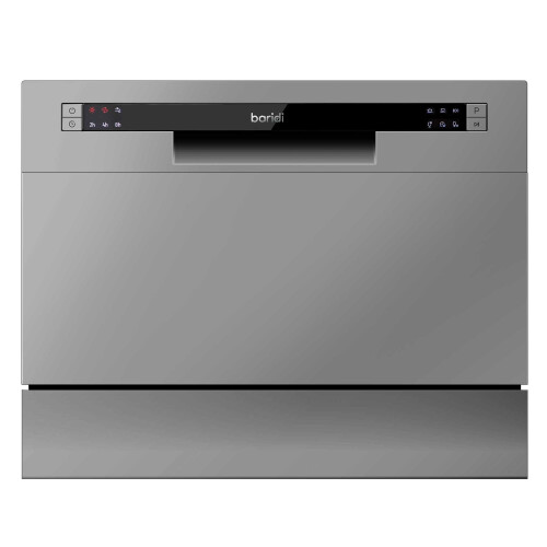 Dellonda Compact Tabletop Dishwasher 6 Place Settings, 6 Programmes, Low Noise, 6.5L Cycle - Silver - DH84 1