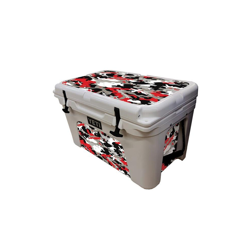 MightySkins YETUND45-Red Camo Skin Compatible with YETI Tundra 45 qt. Cooler Wrap Cover Sticker - Red Camo