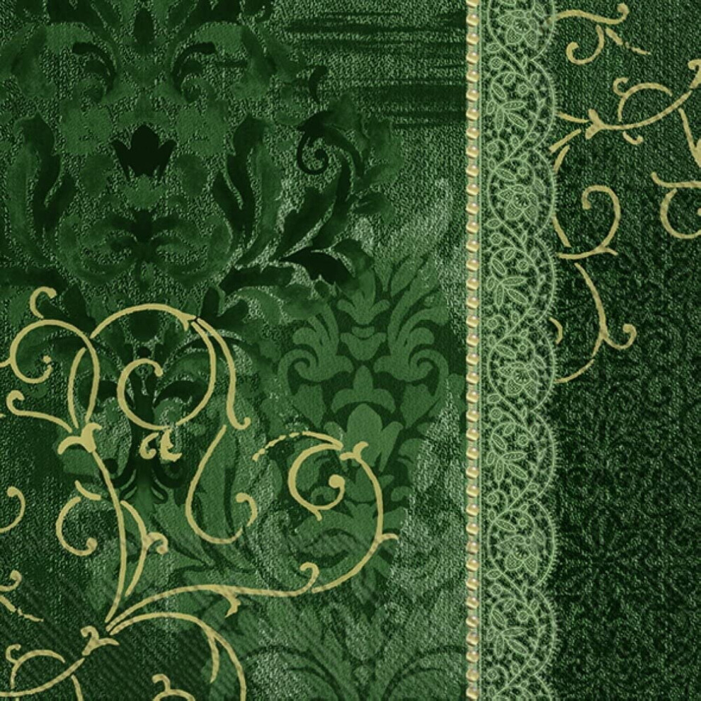 Christmas Green & Gold Printed Lunch Paper Napkin 20-Pack Disposable 3-Ply