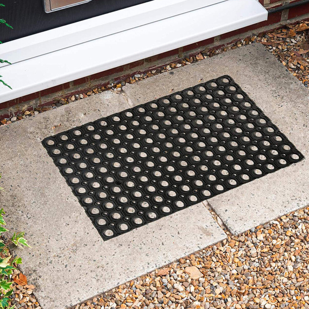 Non Slip Industrial Rubber Ring Door Mat Outdoor House Entrance Carpet Rug