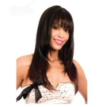 (4 (Medium Brown)) Sleek Beyonce Synthetic Wig with Fringe BestQuality
