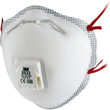 3M 8833 Disposable Respirator, FFP3, Valved (Pack of 10)