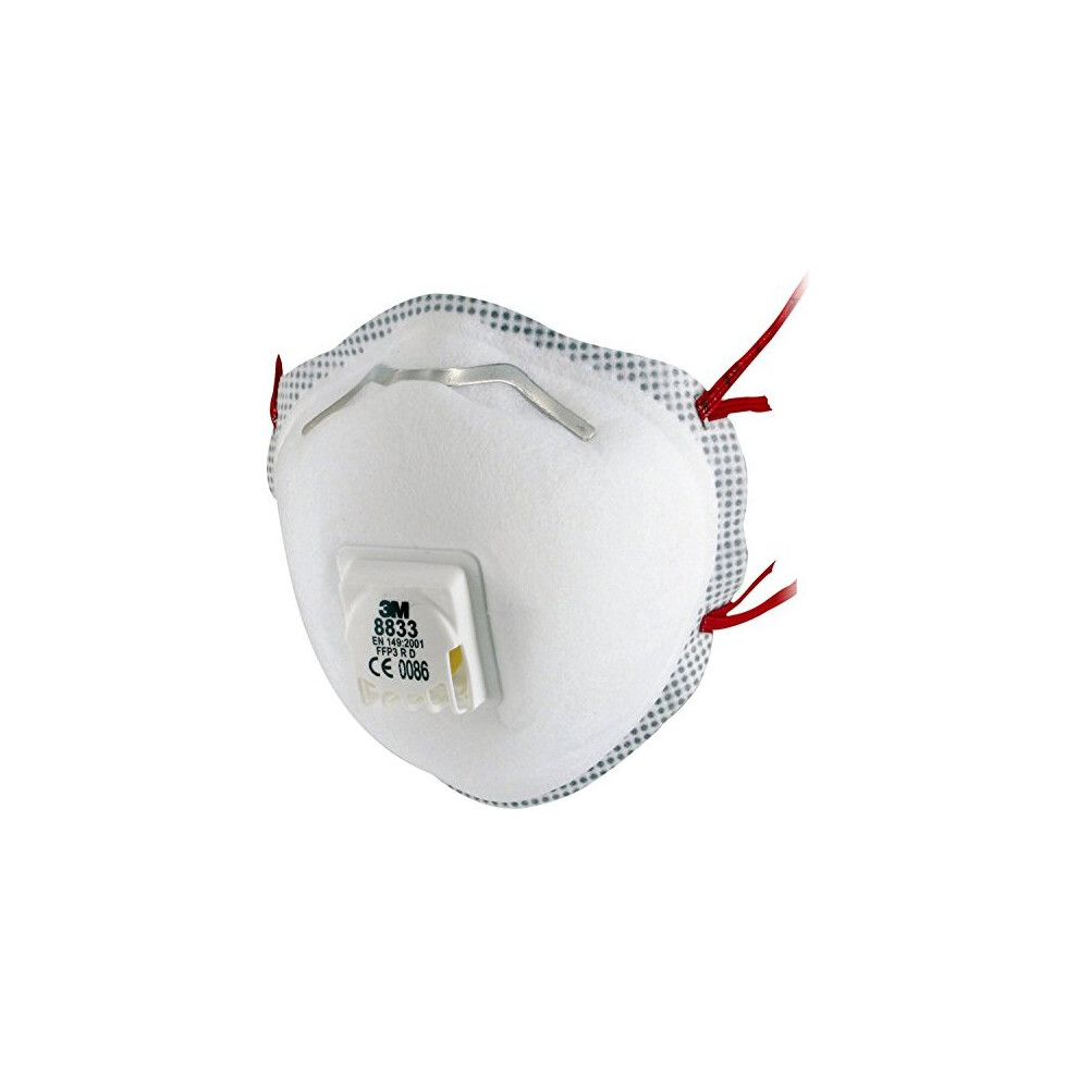3M 8833 Disposable Respirator, Ffp3, Valved (Pack Of 10)