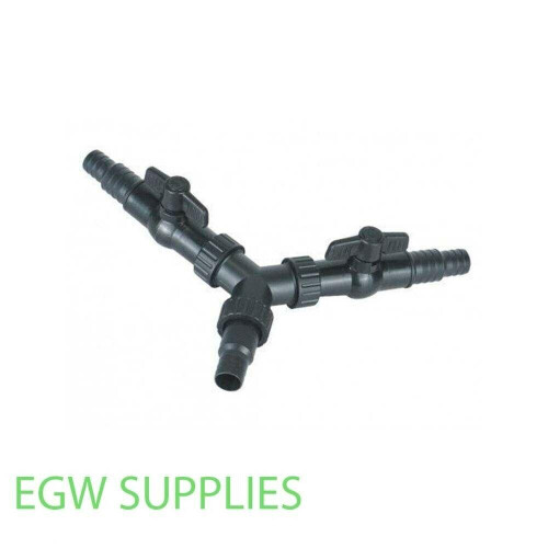 Pondxpert 3 Way Y Distributor Pond Hose Connector With Flow Control Valves