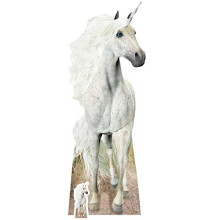 STAR CUTOUTS Life Size Cut Out with Mini Version of Unicorn, Cardboard, Multi-Colour, 185 x 67 x 185 cm Unicorn Gift and Party