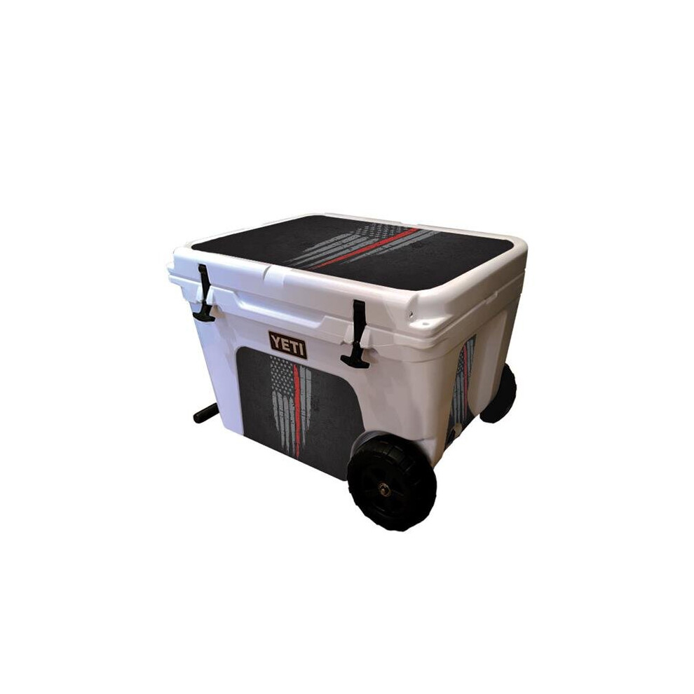 MightySkins YETUHA-Thin Red Line Skin Compatible with Yeti Tundra Haul Cooler - Thin Red Line