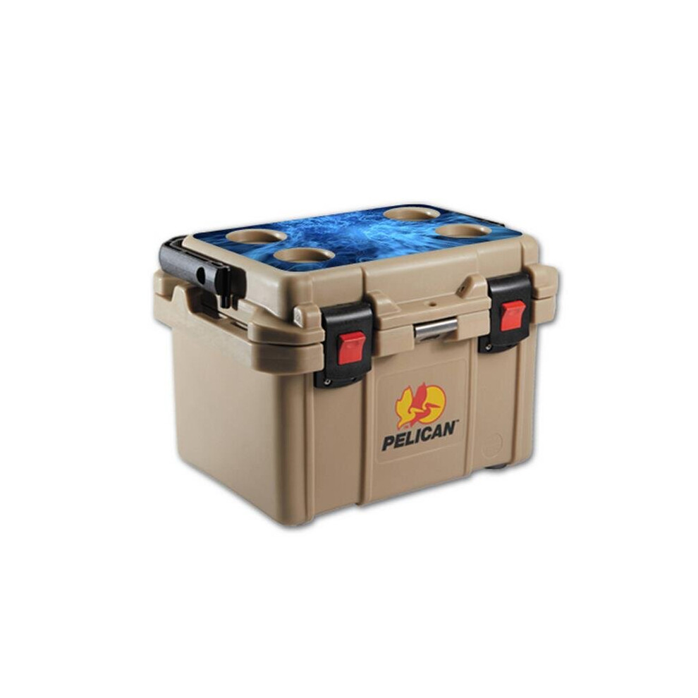 MightySkins PEL20QTLID-Blue Mystic Flames Skin Compatible with Pelican 20 qt. Cooler Lid Wrap Cover Sticker - Blue Mystic Flames