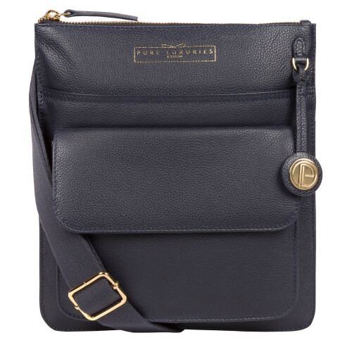 'Langley' Navy Leather Cross Body Bag 1
