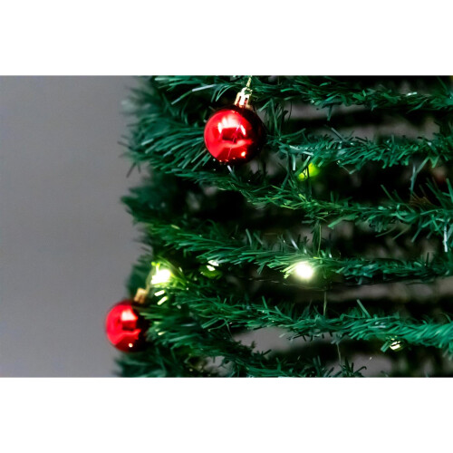6ft (180cm) B/O Prelit Red Baubles Decorated Pop Up Christmas Tree 1