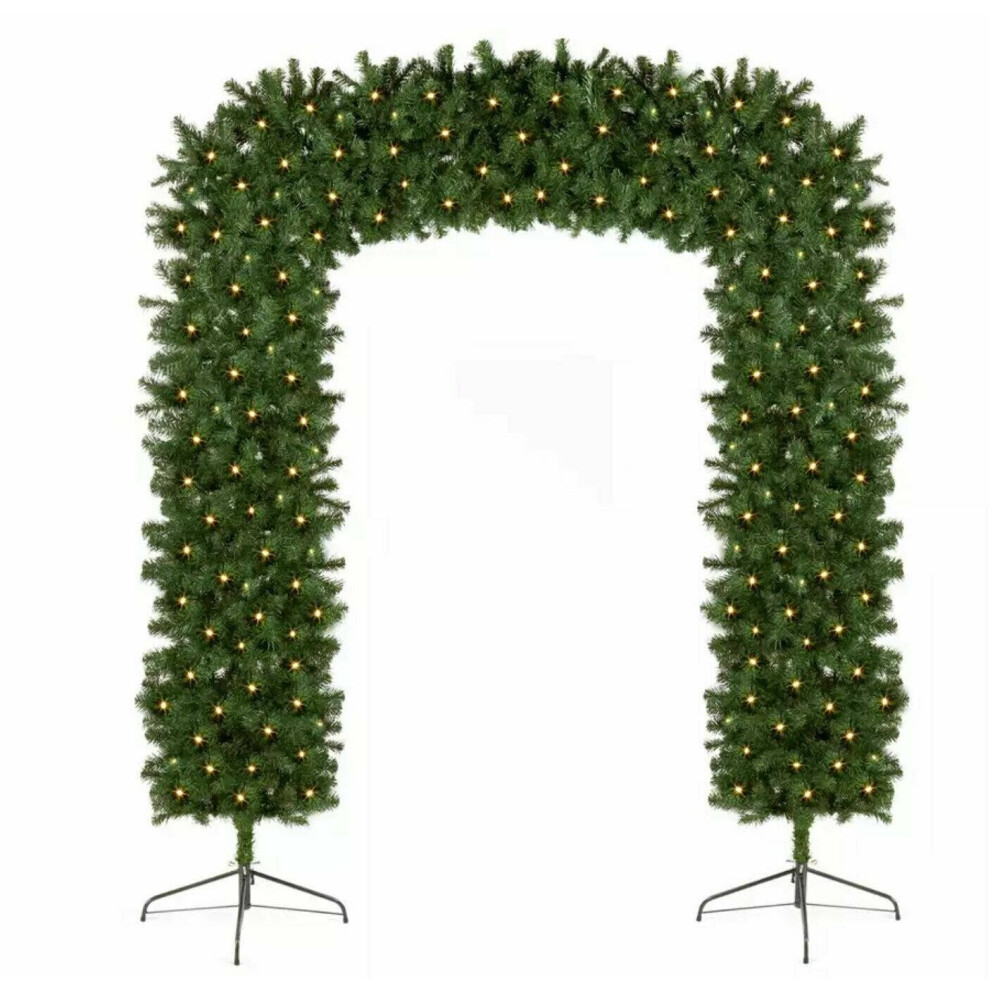 Shatchi 2.4M Pre Lit Christmas Tree Door Arch Garland, 1.2M Wide