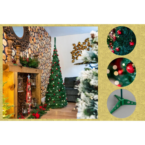5ft (150cm) B/O Prelit Red Baubles Decorated Pop Up Christmas Tree 2