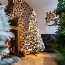 6ft (180cm) Prelit Holly Flock Pop Up Christmas Tree