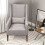 Living And Home Burlap High Back Studded Armchair with Cushion 2