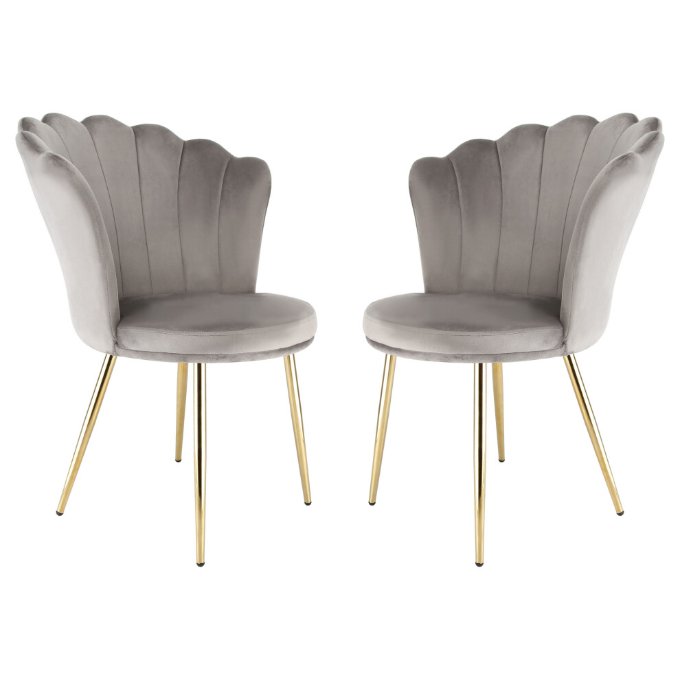 (Grey) Daisy - Velvet Accent Chairs - Set of 2