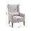 Living And Home Burlap High Back Studded Armchair with Cushion 5