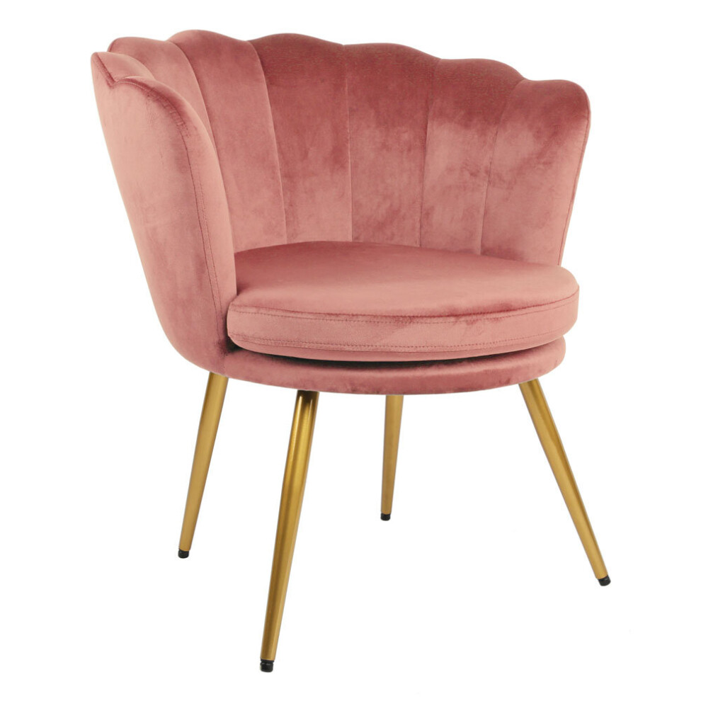 (Dark Pink) Flora - Velvet Accent Chair with Modern Floral