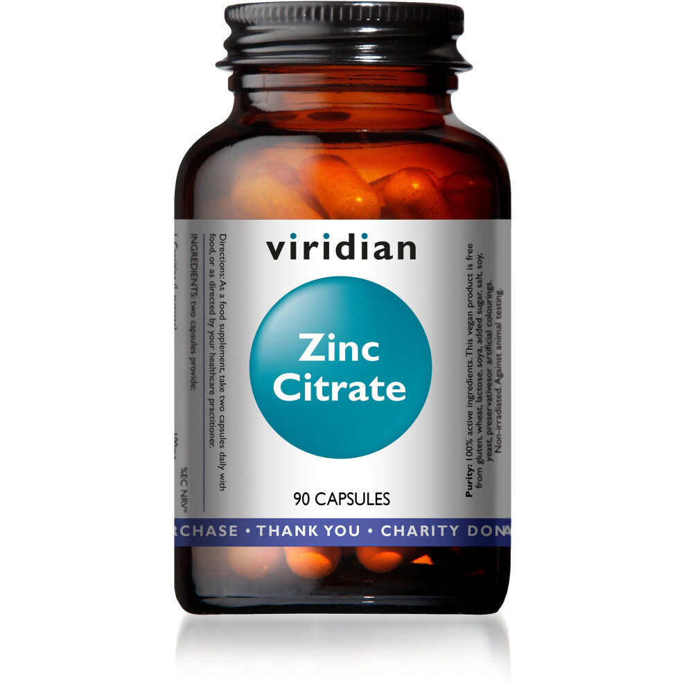 Viridian Zinc Citrate, 90Caps