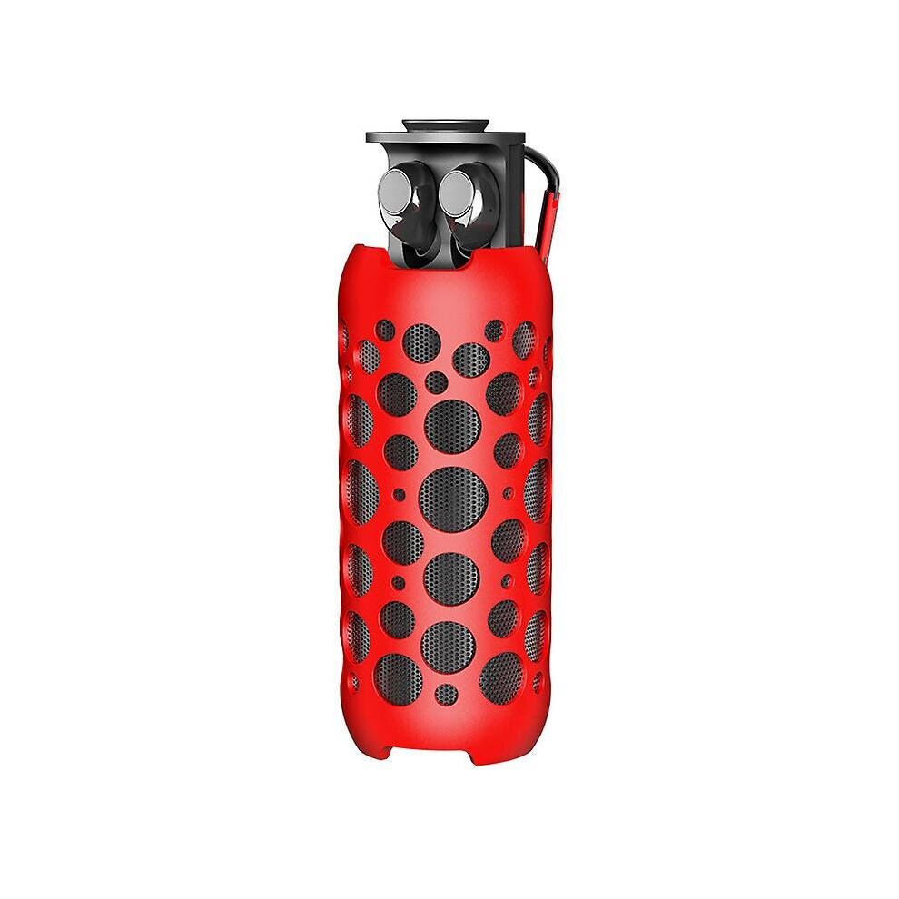 (Red) 2 In 1 Wireless Speaker Bluetooth Headphone Outdoor Portable Stereo Tws Speaker Red 768679653773