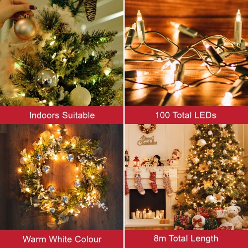 The Christmas Workshop 75220 100 Warm White Christmas Tree Lights 2