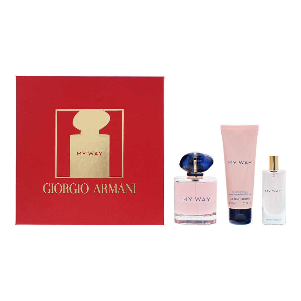 Giorgio Armani My Way 3 Piece Gift Set: Eau De Parfum 90ml - Eau De Parfum 15ml - Body Lotion 75ml