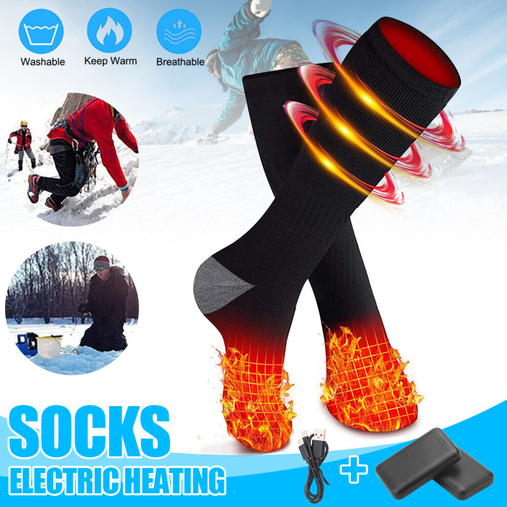 4000mAh Electric Heated Socks Boot Feet Warmer Rechargeable Warm Sock