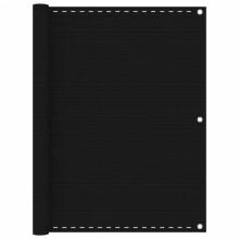 vidaXL Balcony Screen Black 120x400 cm HDPE Garden Outdoor Privacy Screen