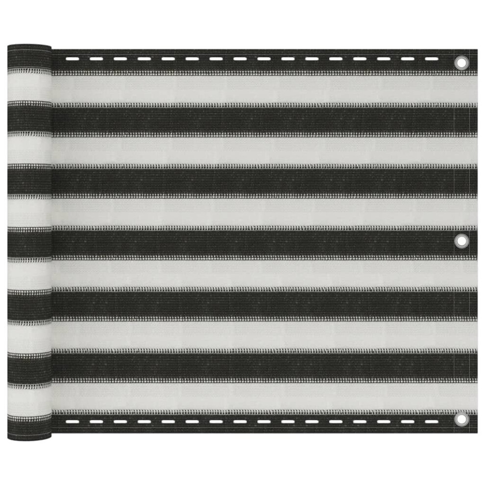 Vidaxl Balcony Screen Hdpe 75X600cm Anthracite And White Garden Panel Sunshade