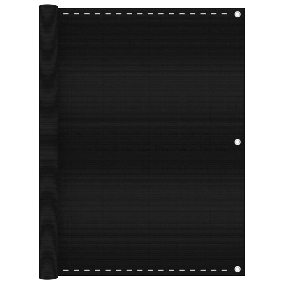 Vidaxl Balcony Screen Black 120X500 Cm Hdpe Outdoor Privacy Garden Sunshade