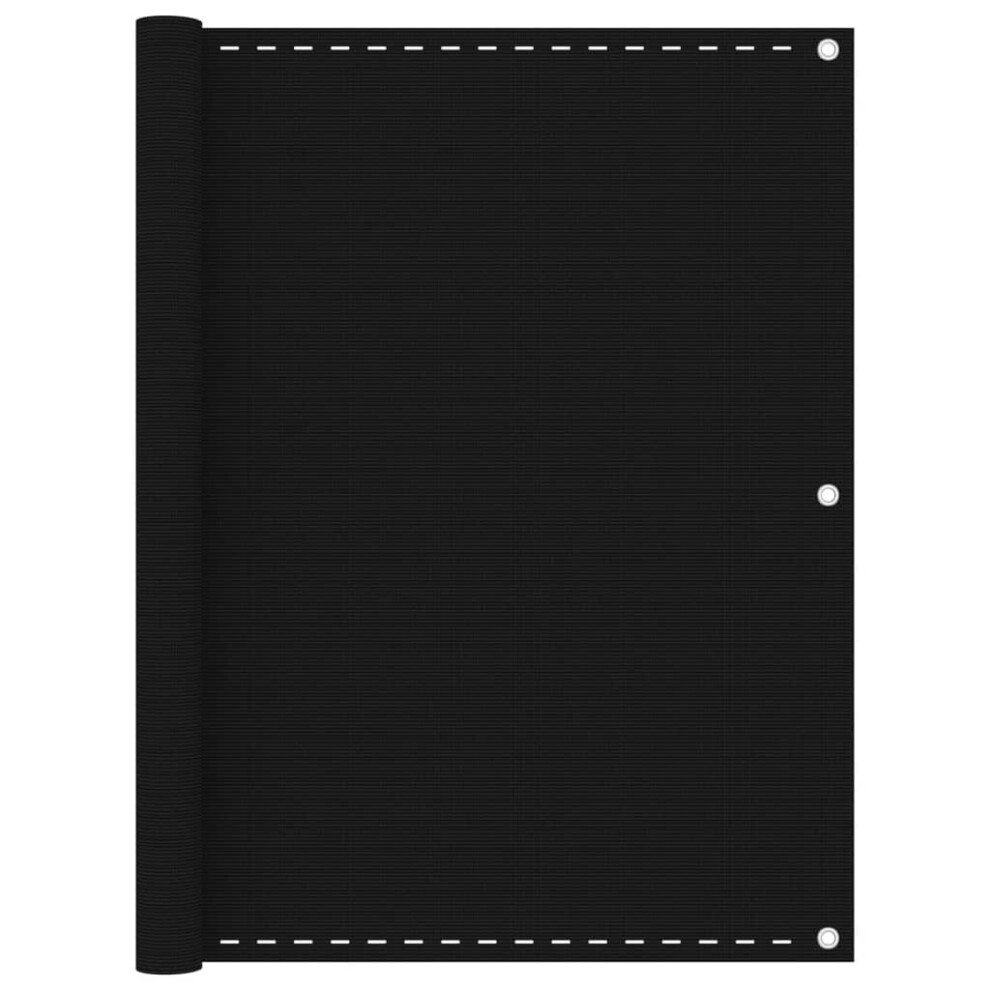 Vidaxl Balcony Screen Black 120X600 Cm Hdpe Garden Outdoor Privacy Screen