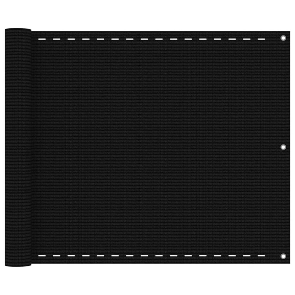 (black, 75 x 400 cm) vidaXL Balcony Screen HDPE Outdoor Garden Protective Fence Privacy Sunshade