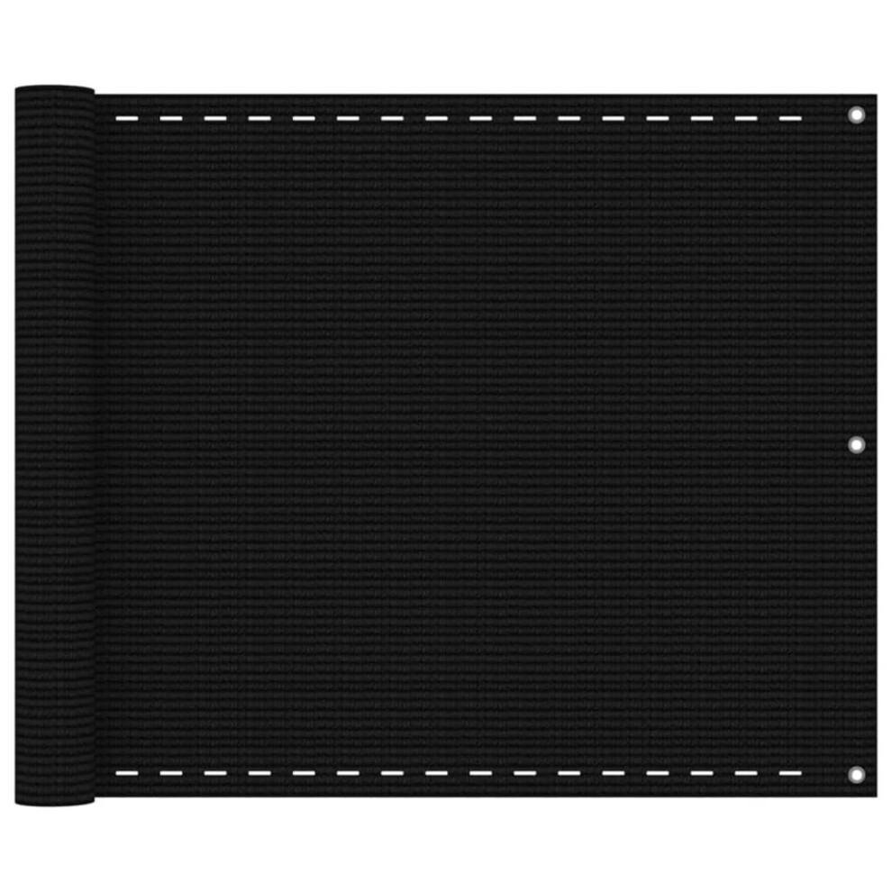 Vidaxl (Black, 75 X 400 Cm) Balcony Screen Hdpe Outdoor Garden Protective Fence Privacy Sunshade