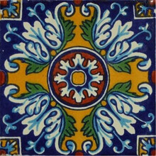 4 x 4 in. Mexican Decorative Tiles, L118 - Pack of 4