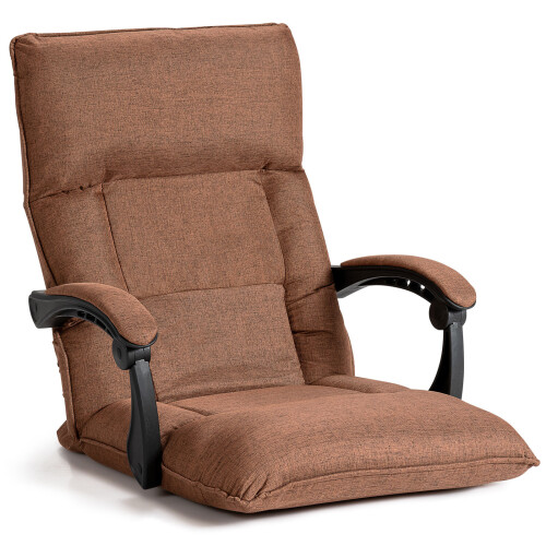 Costway Gaming Floor Chair 14-Position Adjusting Backrest Padded Lazy Sofa