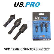 US PRO Tools 3PC 12mm Countersink Drill Bit Set 7125