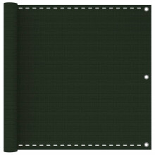 vidaXL Balcony Screen Dark Green 90x400 cm HDPE Outdoor Garden Sun Shelter