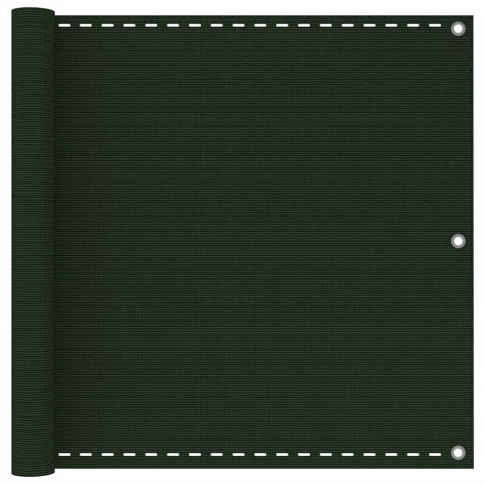 Vidaxl Balcony Screen Dark Green 90X400 Cm Hdpe Outdoor Garden Sun Shelter