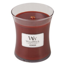 WoodWick Medium Timeglas Candle Redwood - Premium Soy Blend Wax Pluswick Innovation Wood Wick Made in USA