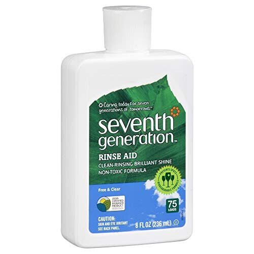 Seventh Generation Rinse Aid Senza Profumo e Chiaro -- 8 fl oz, Imballaggio Può Variare