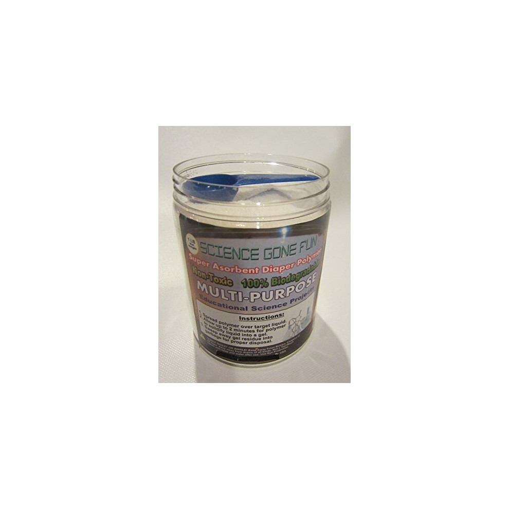 Science Gone Fun Universe Of Science Inc Educational Products - Superabsorbent Diaper Polymer 1 Lb Sodium Polyacrylate -One Pou