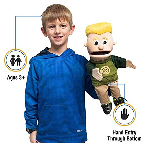 14" Eddie, Peach Boy, Hand Puppet 1