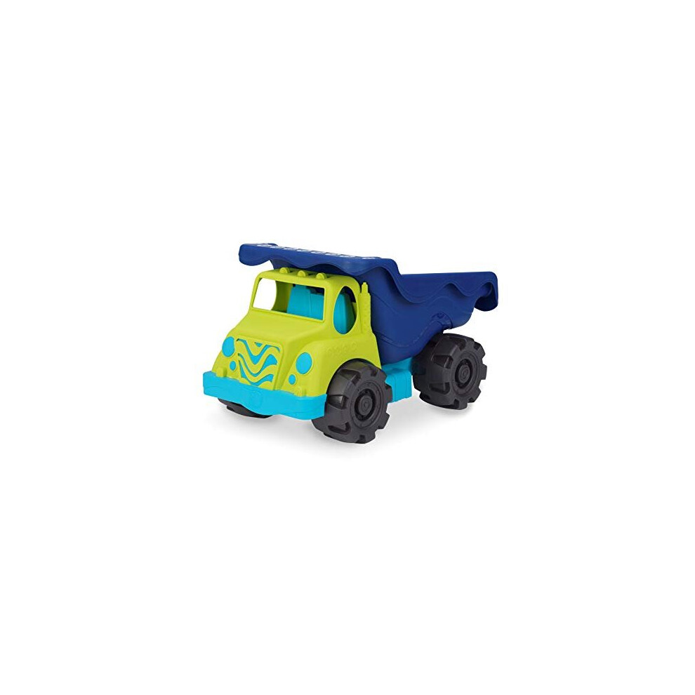 B. toys by Battat Colossal Cruiser  20 Large Sand Truck  Beach Toy Dump Trucks for Kids 18 M+ (Lime/Navy),