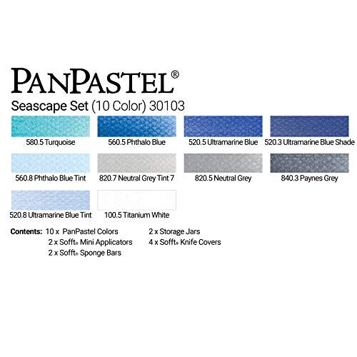 PanPastel 30103 Σετ Παλέτας 10 Χρωμάτων Θαλάσσιας Σκηνής με Εργαλεία Sofft 2